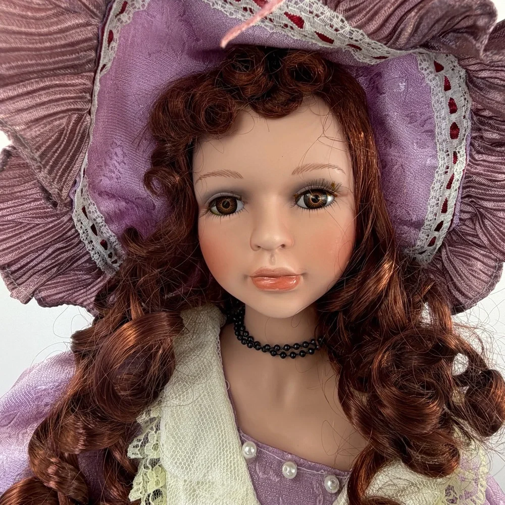 Vintage Style 27” Porcelain Doll Victorian Dress Cottagecore Decor - Picture 3 of 14
